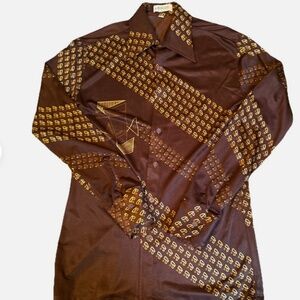 Vintage Augie 70's Men’s Slim Fit Disco Shirt Medium